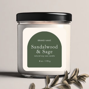 Modern candle boho minimalist product packaging  square sticker