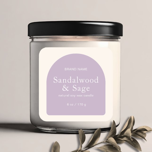 Modern candle boho minimalist product packaging  square sticker (Creator Uploaded)