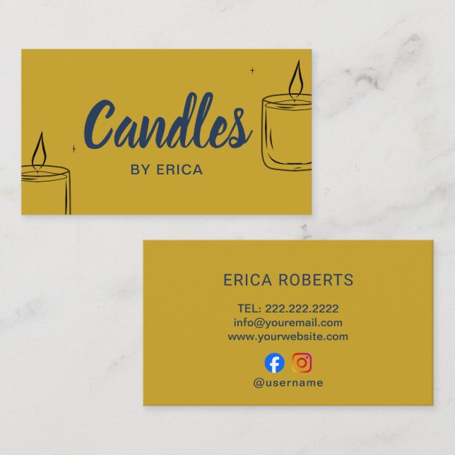 Modern Candle Business Business Card (Front/Back)