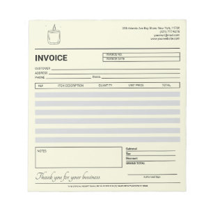 Modern Candle Business Invoice / Receipt Notepad