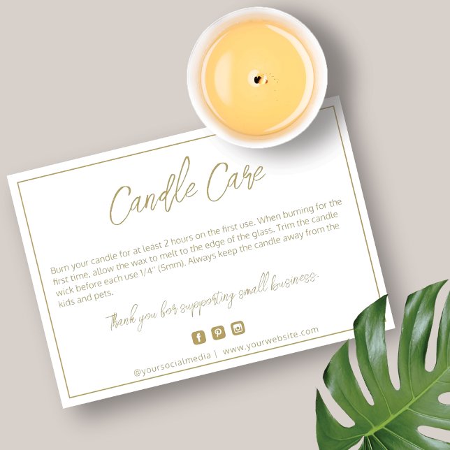 Modern Candle Care Card (Creator Uploaded)