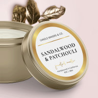 Modern Candle Jar Label Gold Foil Effect Packaging