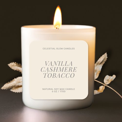 Modern candle label minimal product sticker