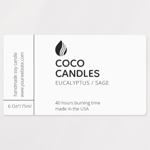 Modern Candle Logo Label  