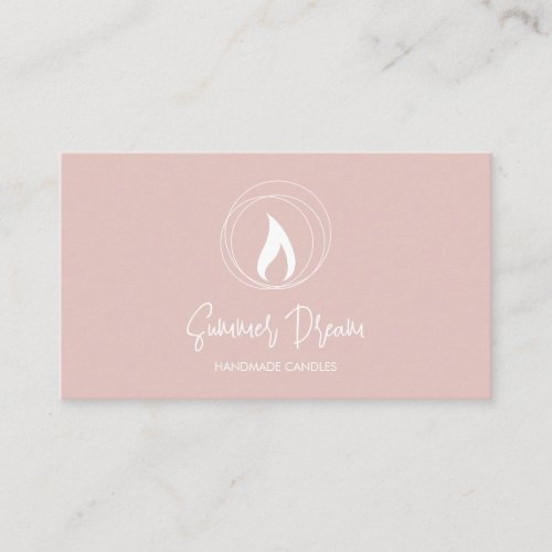 Modern Candle Maker Blush Pink Minimal Candlemaker Business Card