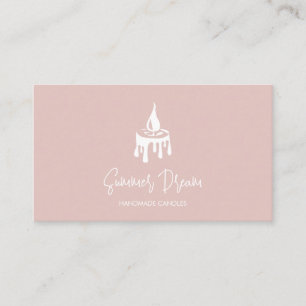 Modern Candle Maker Blush Pink Minimalist Bees Wax Business Card