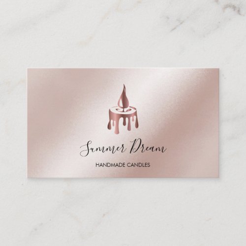 Modern Candle Maker Rose Gold Aesthetic Bees Wax  Business Card