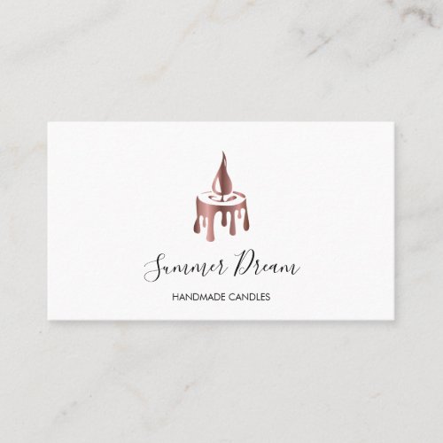 Modern Candle Maker Rose Gold Aesthetic Bees Wax   Business Card