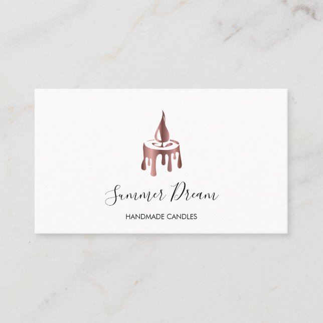Modern Candle Maker Rose Gold Aesthetic Bees Wax   Business Card (Front)