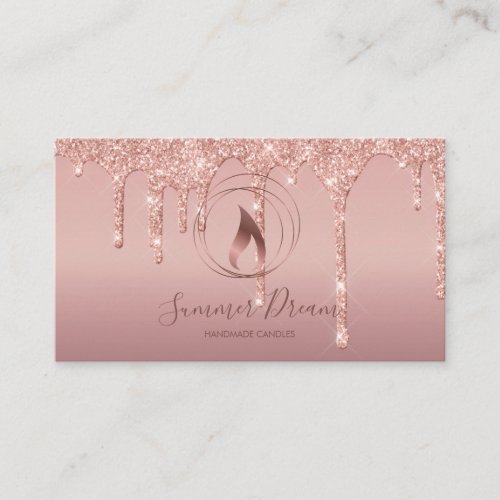 Modern Candle Maker Rose Gold Chic Candlemaker Business Card