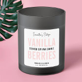 Candle Warning Label Modern Feminine Pink Script