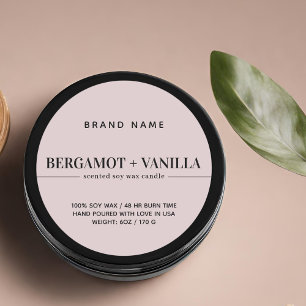 Modern candle packaging template label