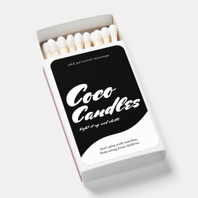 Modern Candle Personalized Matches (Front Open)