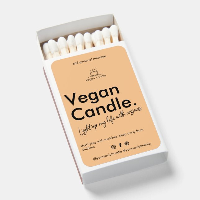 Modern Candle Personalized Matches (Front Open)