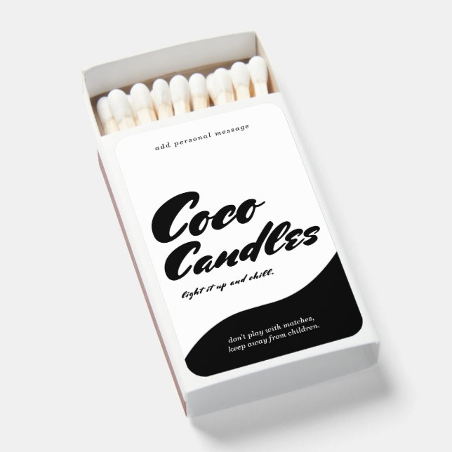 Modern Candle Personalized Matches (Front Open)