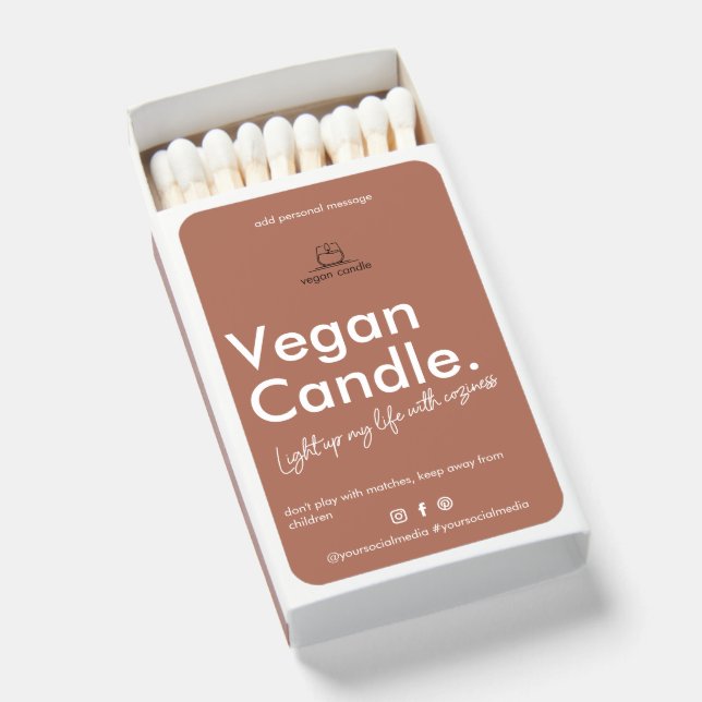 Modern Candle Personalized Matches (Front Open)