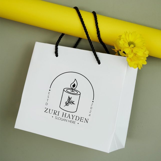 Modern Candle Small Busines, Custom Large  Rubber Stamp (Creator Uploaded)