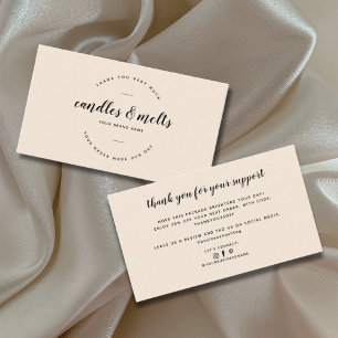 Modern candles and melts small business thank you card