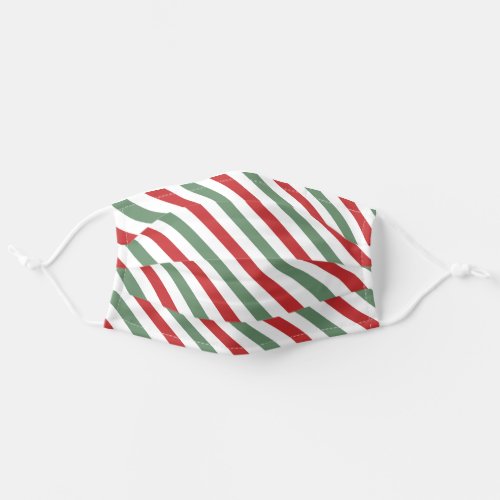 Modern Candy Cane Stripes Christmas Peppermint elf Adult Cloth Face Mask