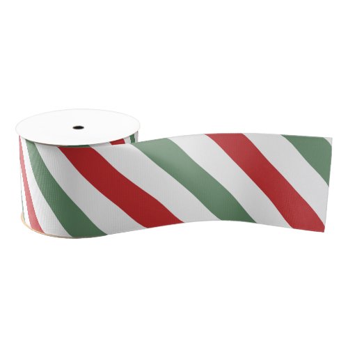 Modern Candy Cane Stripes Christmas Peppermint elf Grosgrain Ribbon