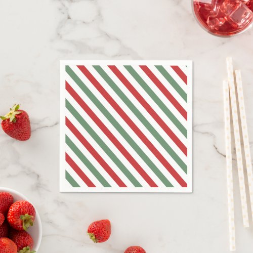 Modern Candy Cane Stripes Christmas Peppermint elf Napkins