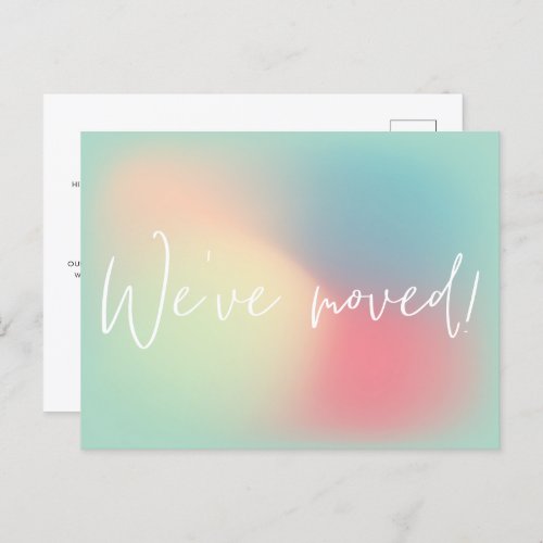 Modern Candy Pastel Gradient Ombre New Home Moving Announcement Postcard
