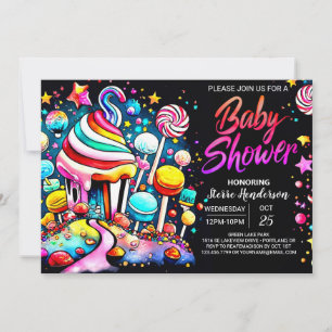 Modern Candyland Baby Shower Invitation