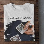 Modern Can't Wait To Meet You Daddy | Sonogram T-Shirt<br><div class="desc">This fathers day surprize the dad to be with this cool, sonogram photo tshirt, with the template text 'I CAN'T WAIT TO MEET YOU, DADDY, BABY ANDERSON' These tshirts will make great fathers day or birthday gifts for any father to be. All font styles, sizes and colors can be changed...</div>