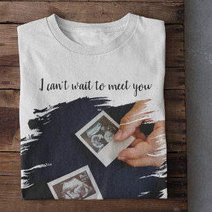 Modern Can't Wait To Meet You Daddy   Sonogram T-Shirt