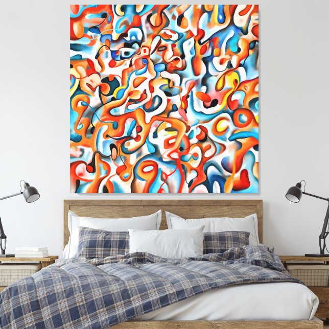 Modern Canvas Print - Abstract Colors (Insitu(Bedroom))