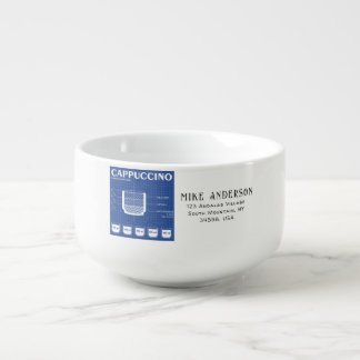 Modern Cappuccino Blueprint Soup Mug
