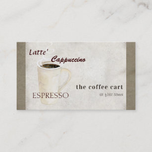 Modern Cappuccino Espresso n Latte Coffee Shop Business Card