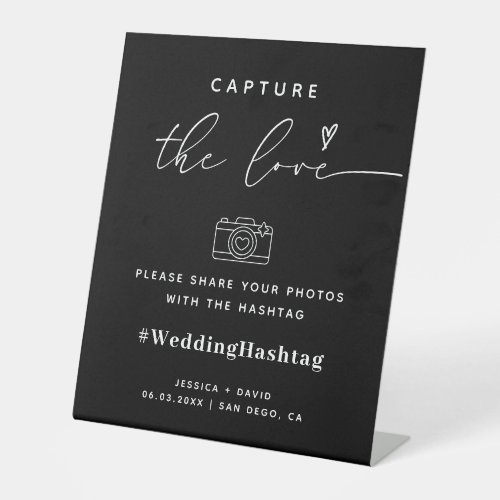 Modern Capture The Love Wedding Hashtag Sign
