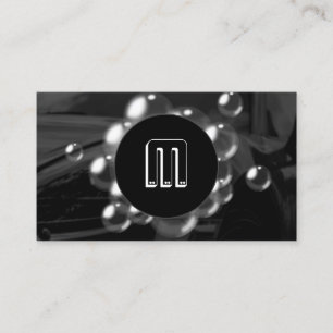Modern car and bubbles business card