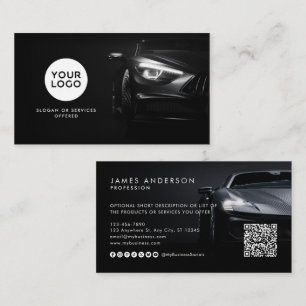 Modern Car/Auto Logo QR Code & Social Media Business Card
