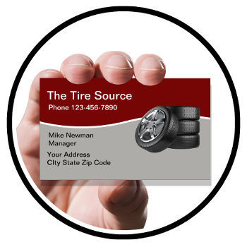 Modern Car Tire Sales Business Card by Luckyturtle at Zazzle