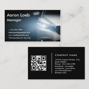 Modern Car/Vehicle/Auto QR Code & Social Media Business Card