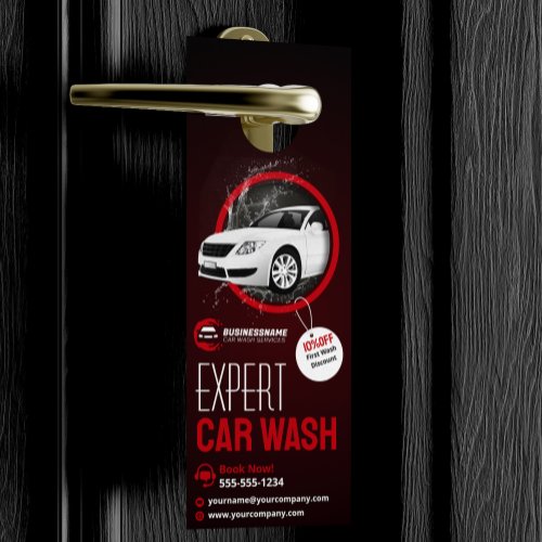 Modern Car Wash Auto Detailing Automobile Waxing Door Hanger