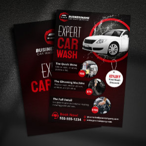 Modern Car Wash Auto Detailing Automobile Waxing Flyer