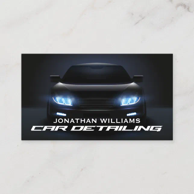 Modern Car Wash & Auto Detailing Business Card Zazzle