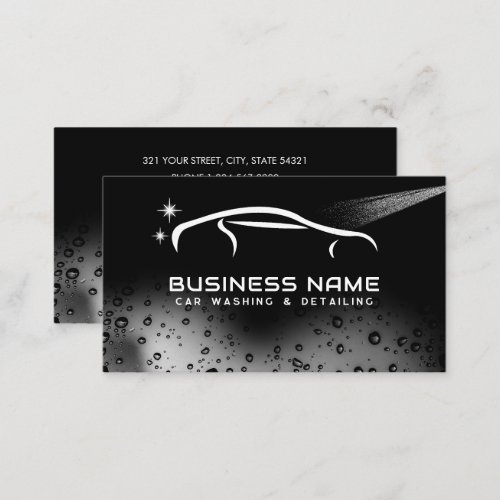 Modern Car Wash Automotive Cleaning Auto Detailing Business Card