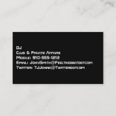 Modern Carbon Fiber Professional DJ Business Card (Back)