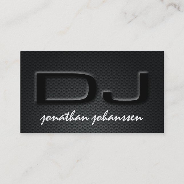 Modern Carbon Fiber Professional DJ Business Card (Front)
