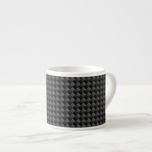 Modern Carbon Fiber Style Print Background Espresso Cup
