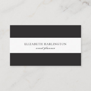 Modern card. Black and white stripes. Abstract Business Card