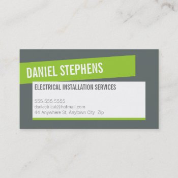 Modern Card Cool Bold Lime Green Grey by edgeplus at Zazzle