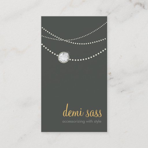 Customizable modern card funky stylish necklace grey yellow business card