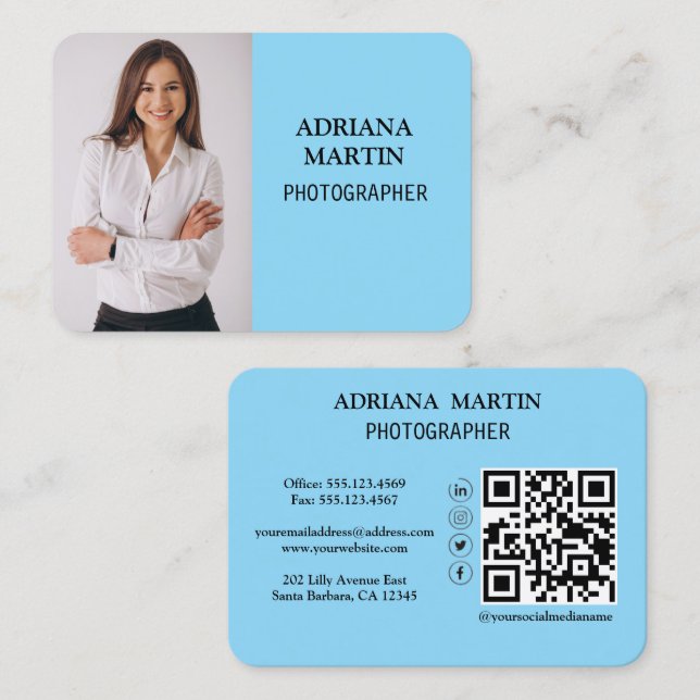 Modern card Typography Photographer  (Front/Back)