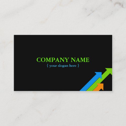 Modern Card with Productivity Arrows Pointing up Business Card