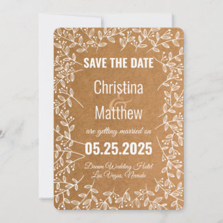 Modern Cardboard Style Save The Date Card